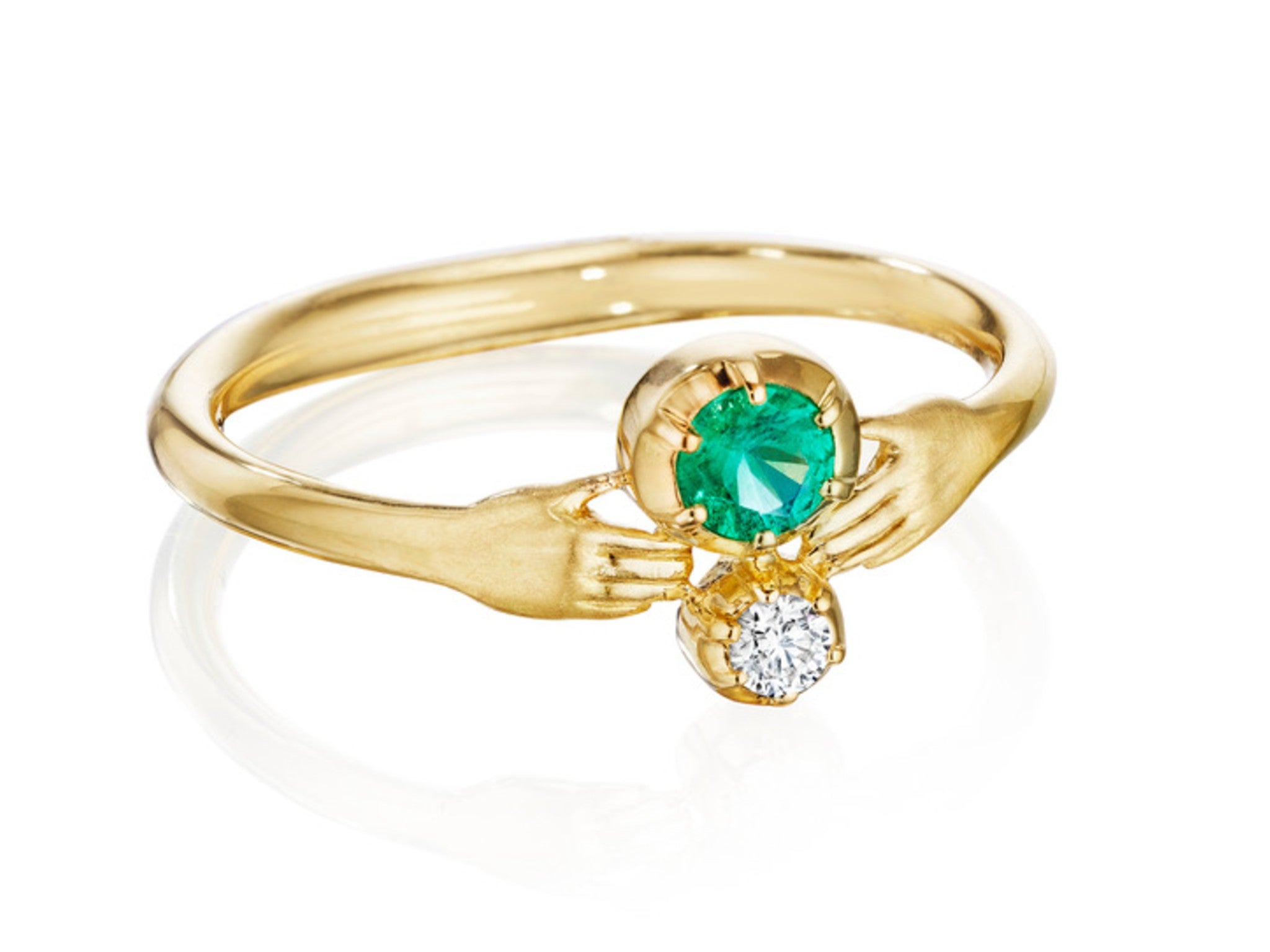 Anthony Lent emerald and diamond tiny hands ring indybest.jpg