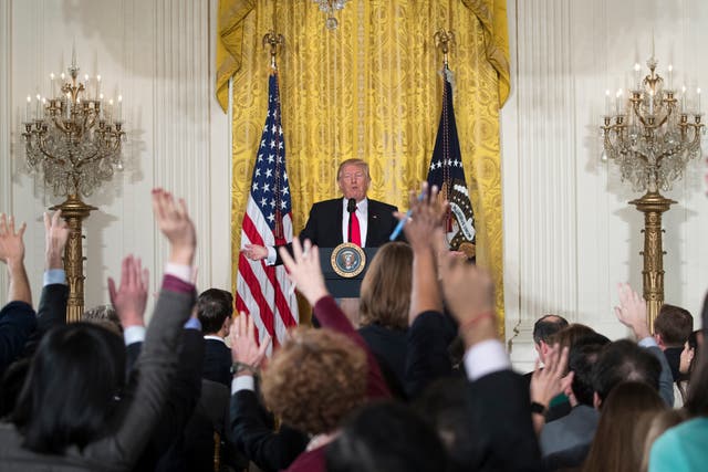 <p>Donald Trump’s first press conference, 16 February 2017</p>