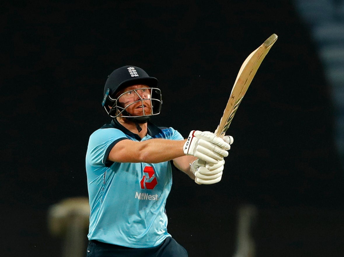 Jonny Bairstow in action in England’s ODI against India on Wednesday