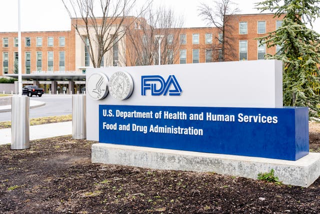 <p>FDA Sign at its headquarters in Washington DC. The Food and Drug Administration (FDA or USFDA) is a federal agency of the USA.</p>