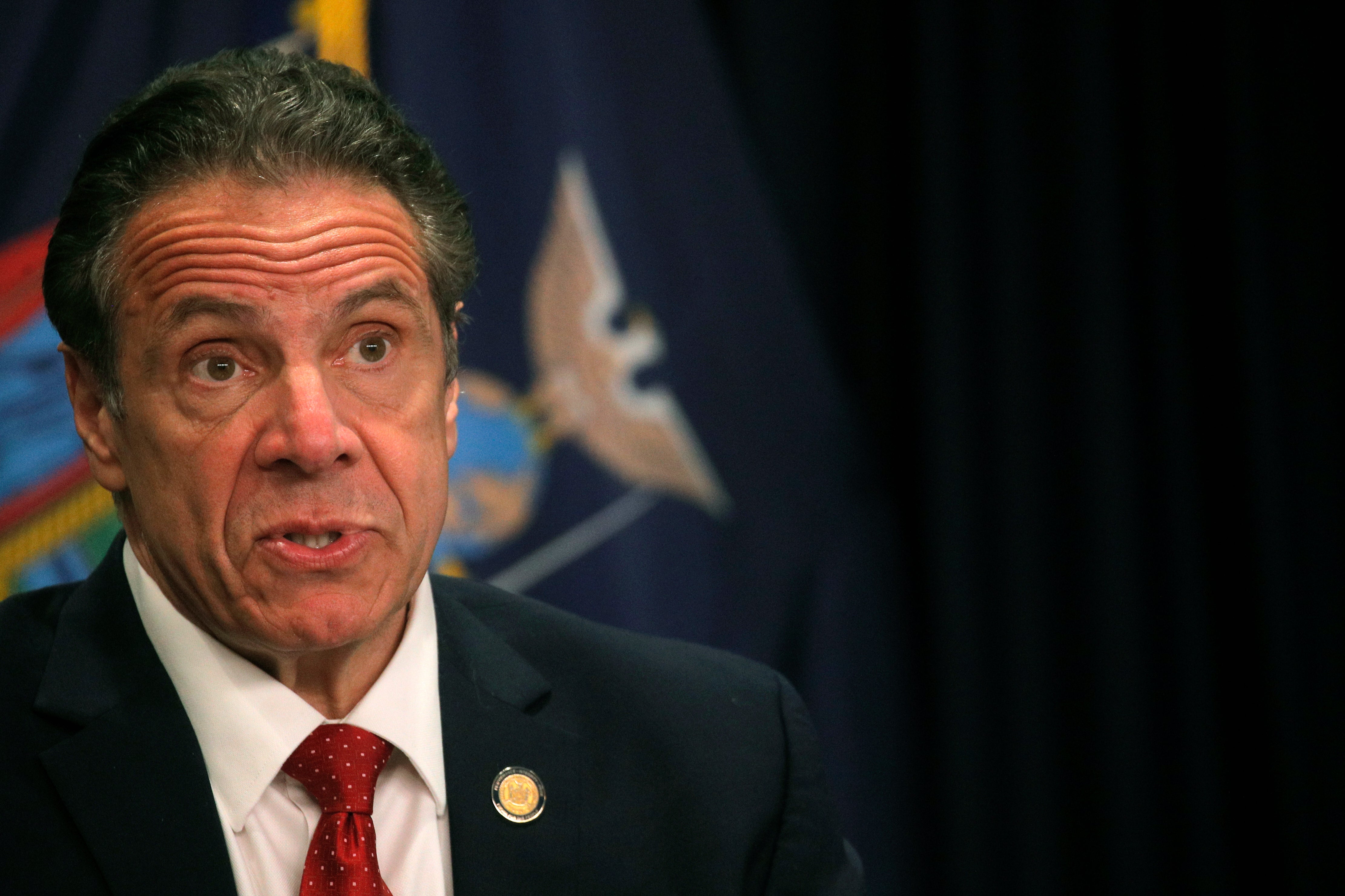 File photo: New York governor Andrew Cuomo speaks during a news conference at his offices in New York, Wednesday, March 24, 2021. Cuomo has been accused of giving special access to his family members and close aides to the state-administered Covid-19 tests