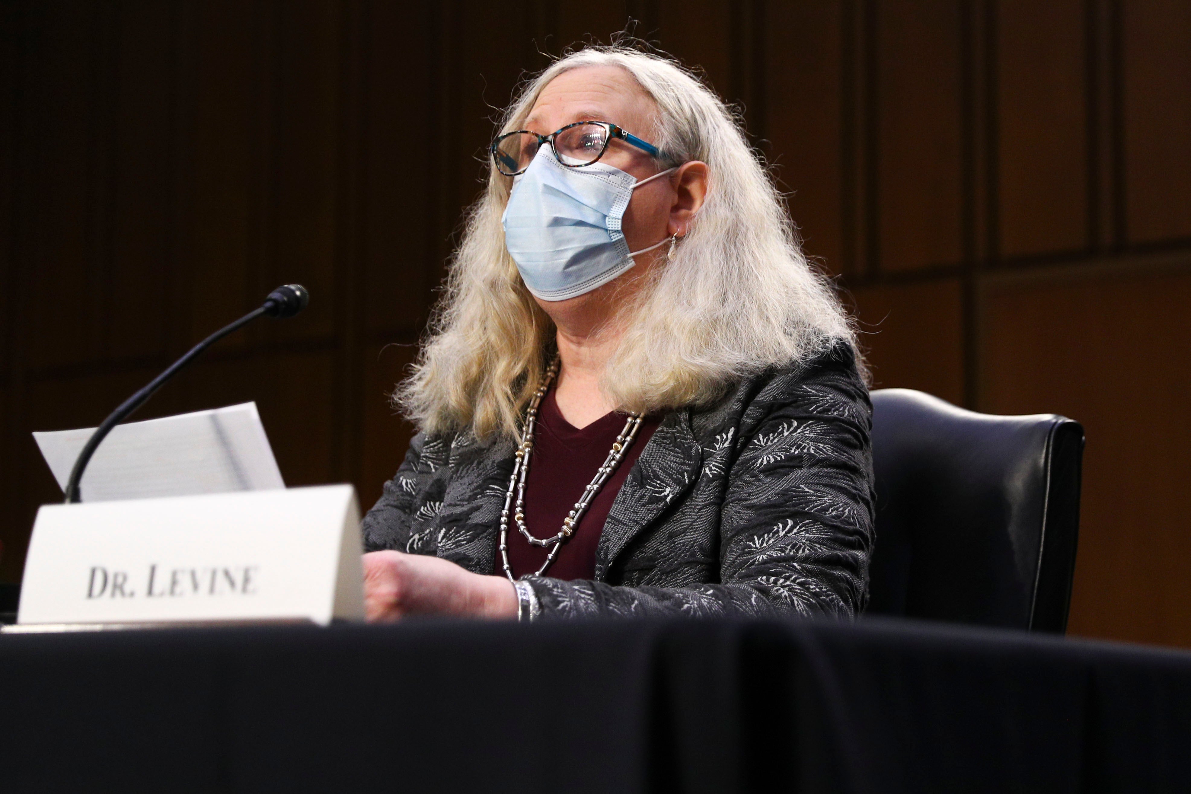 File Image: Rachel Levine, nominee for Assistant Secretary in the Department of Health and Human Services, testifies at her confirmation hearing before the Senate Health, Education, Labor, and Pensions Committee 25 February 2021 on Capitol Hill in Washington DC