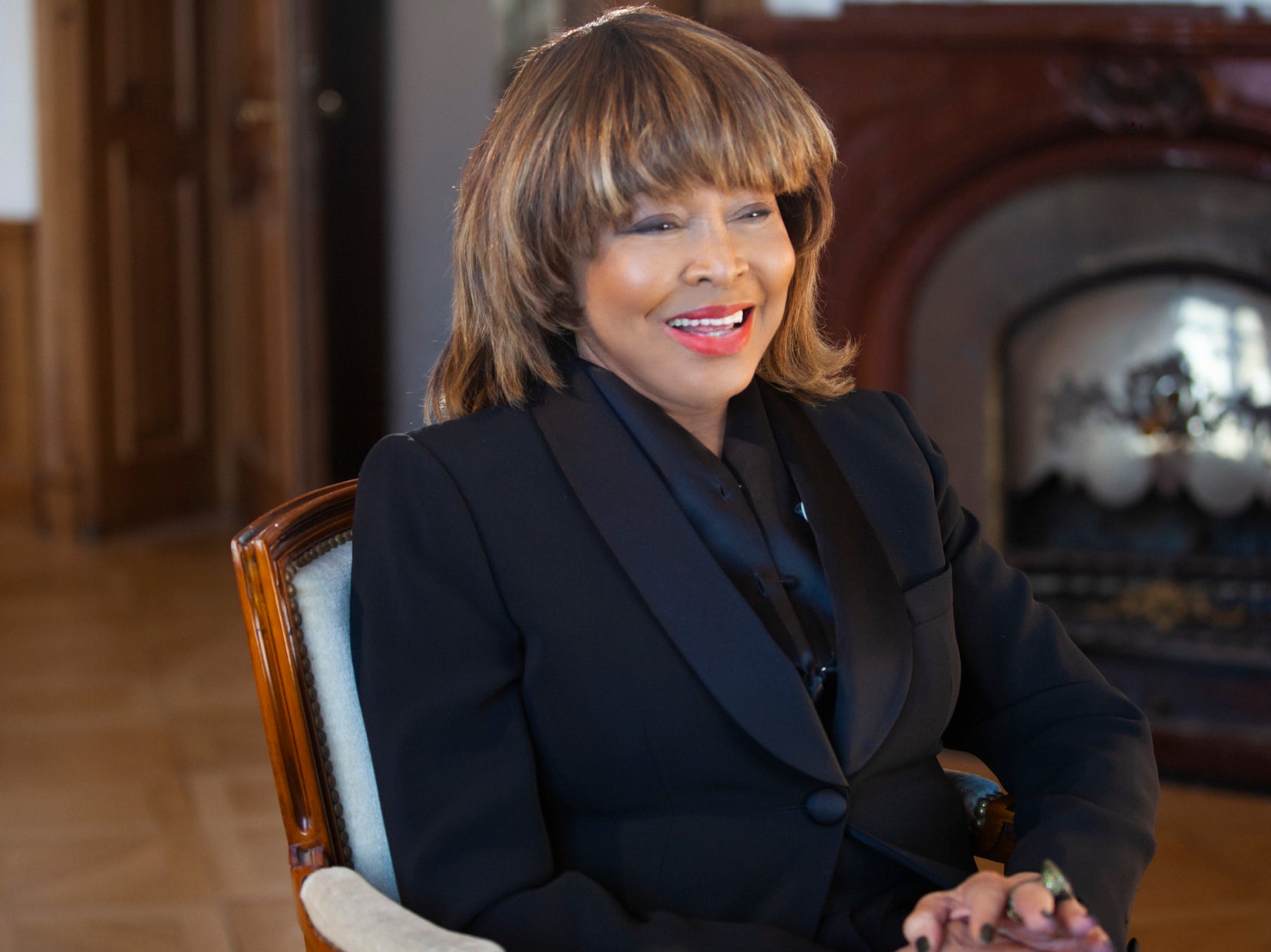Tina Turner is interviewed for the ‘TINA’ documentary at her home in Zurich