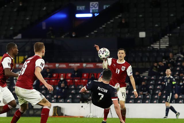 John McGinn’s superb overhead kick rescued a point for Scotland against Austria