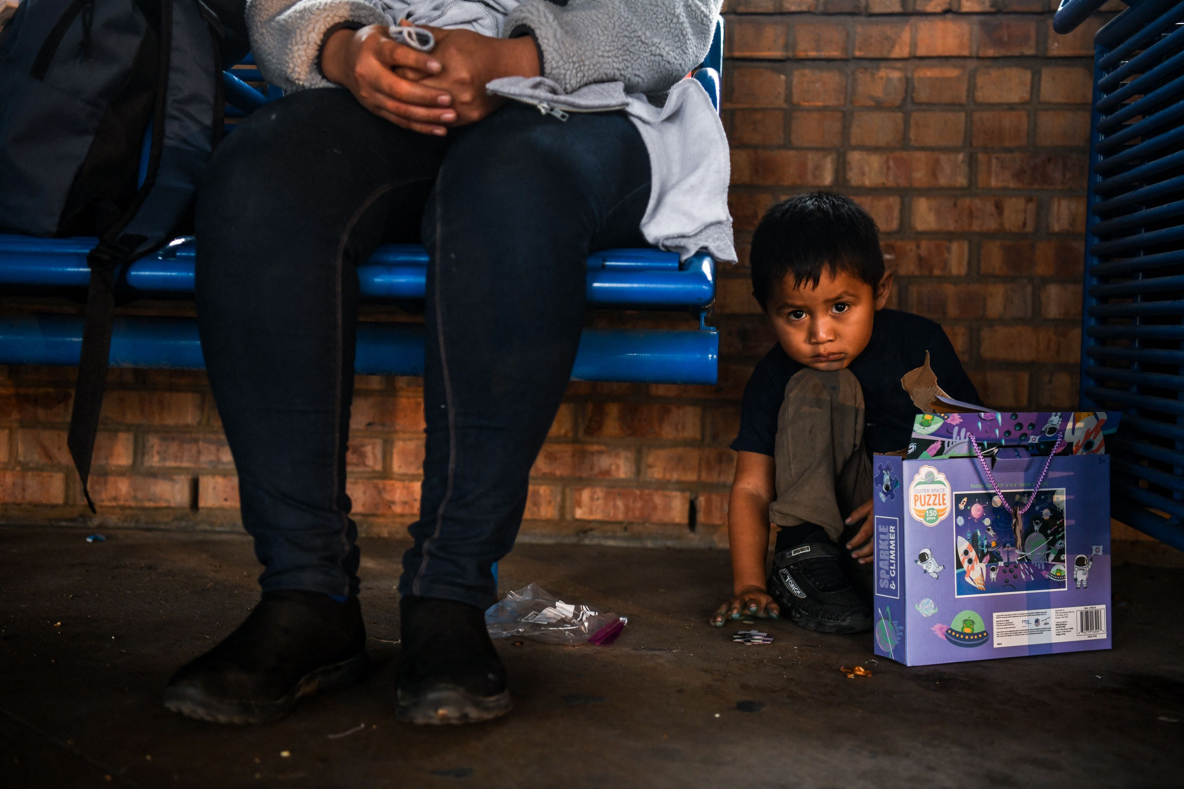 Hundreds of men, women and children are setting off from the Brownsville bus station