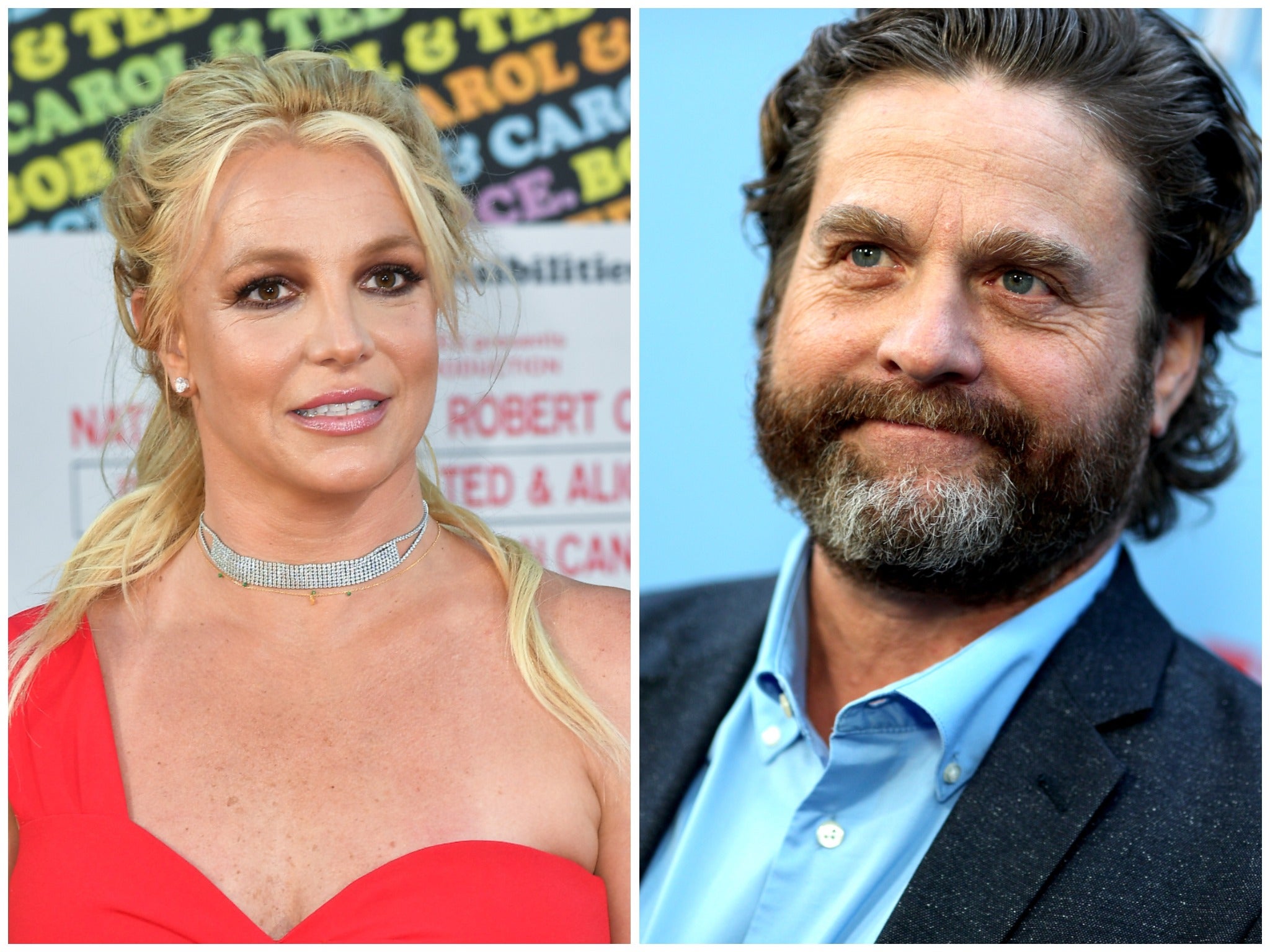 Britney Spears and Zach Galifianakis 