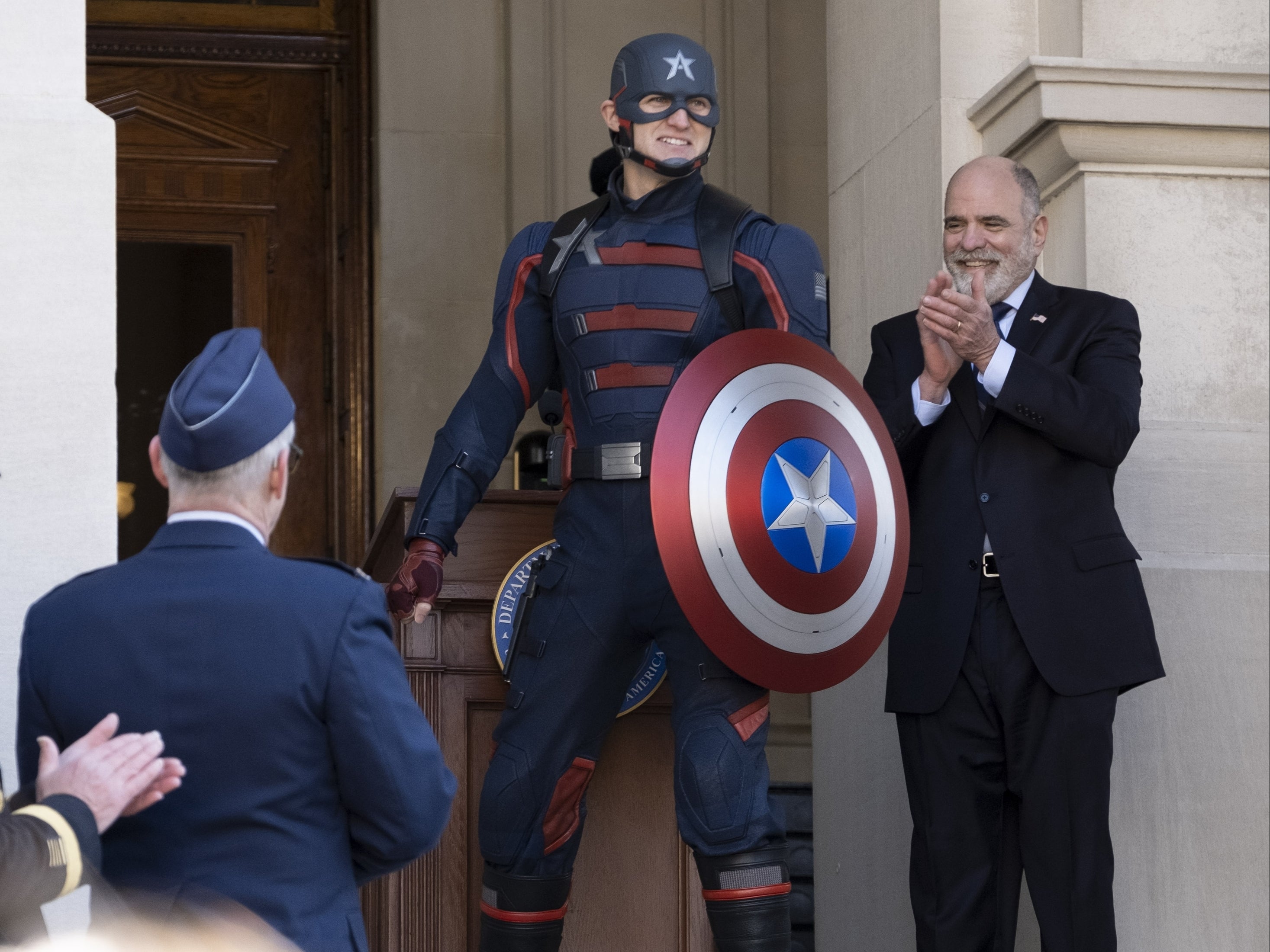 The new Captain America is unveiled during episode one of The Falcon and the Winter Soldier