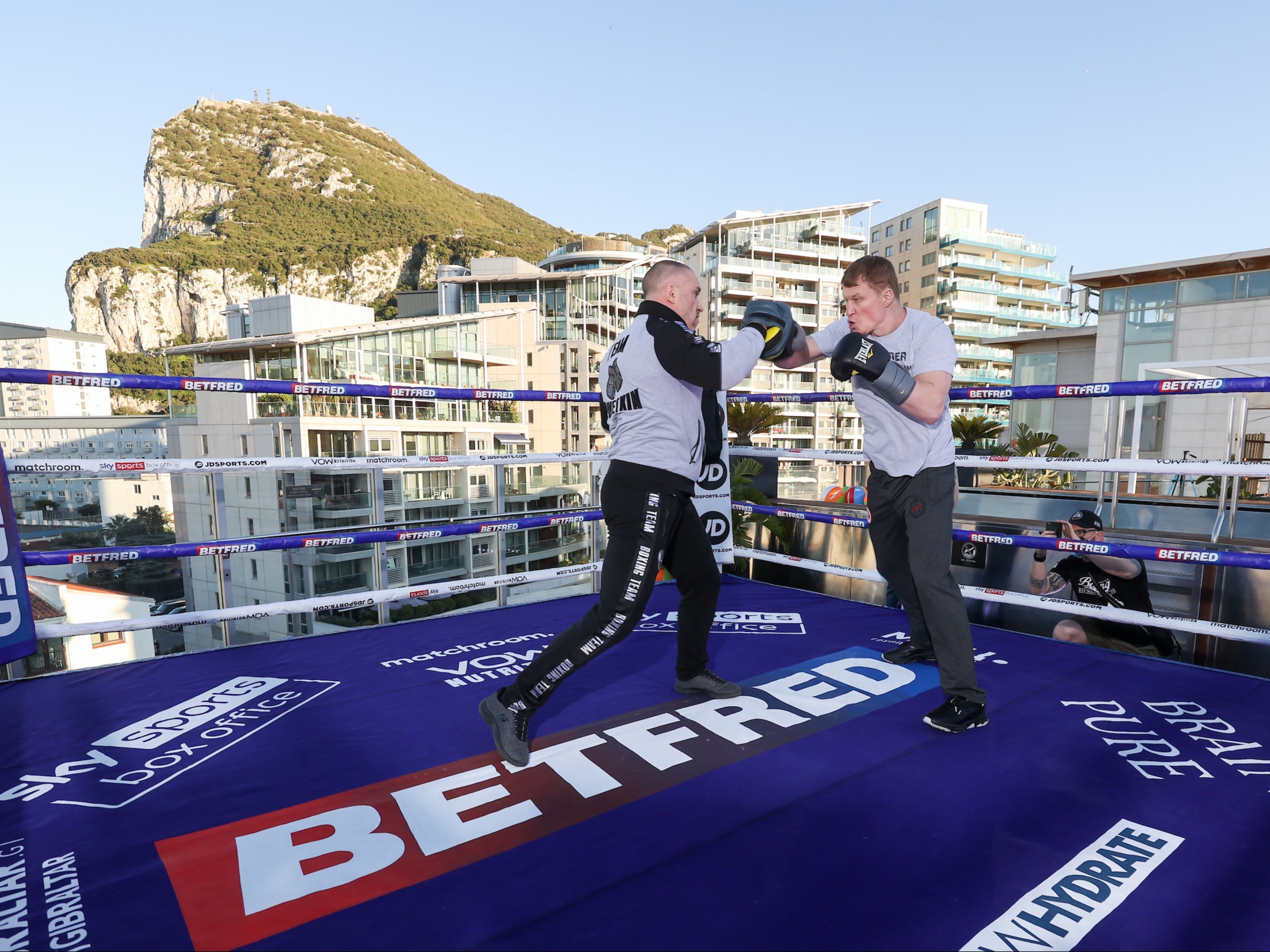 Alexander Povetkin during his workout