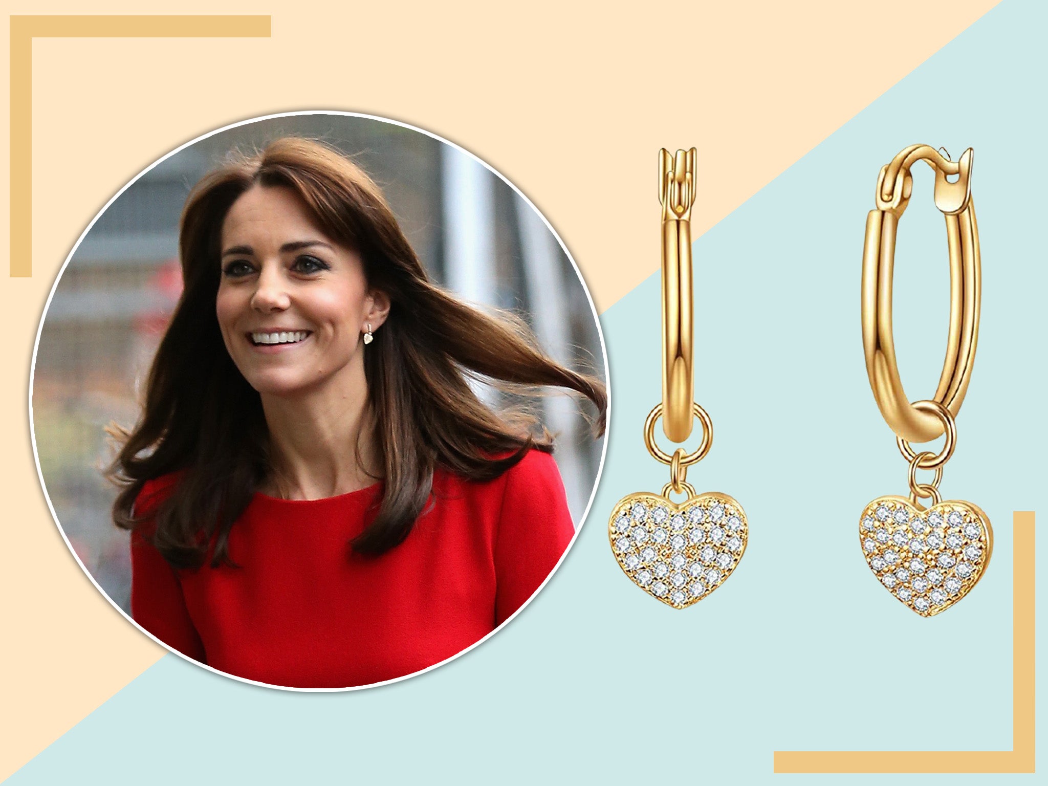 Kate kiki heart earrings  Kate middleton jewelry Drop earrings Kate  middleton dress