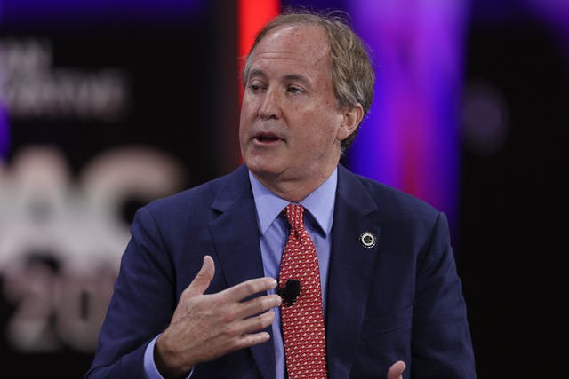<p>Ken Paxton, Texas Attorney General, speaks during the Conservative Political Action Conference on February 27, 2021 in Orlando, Florida. </p>