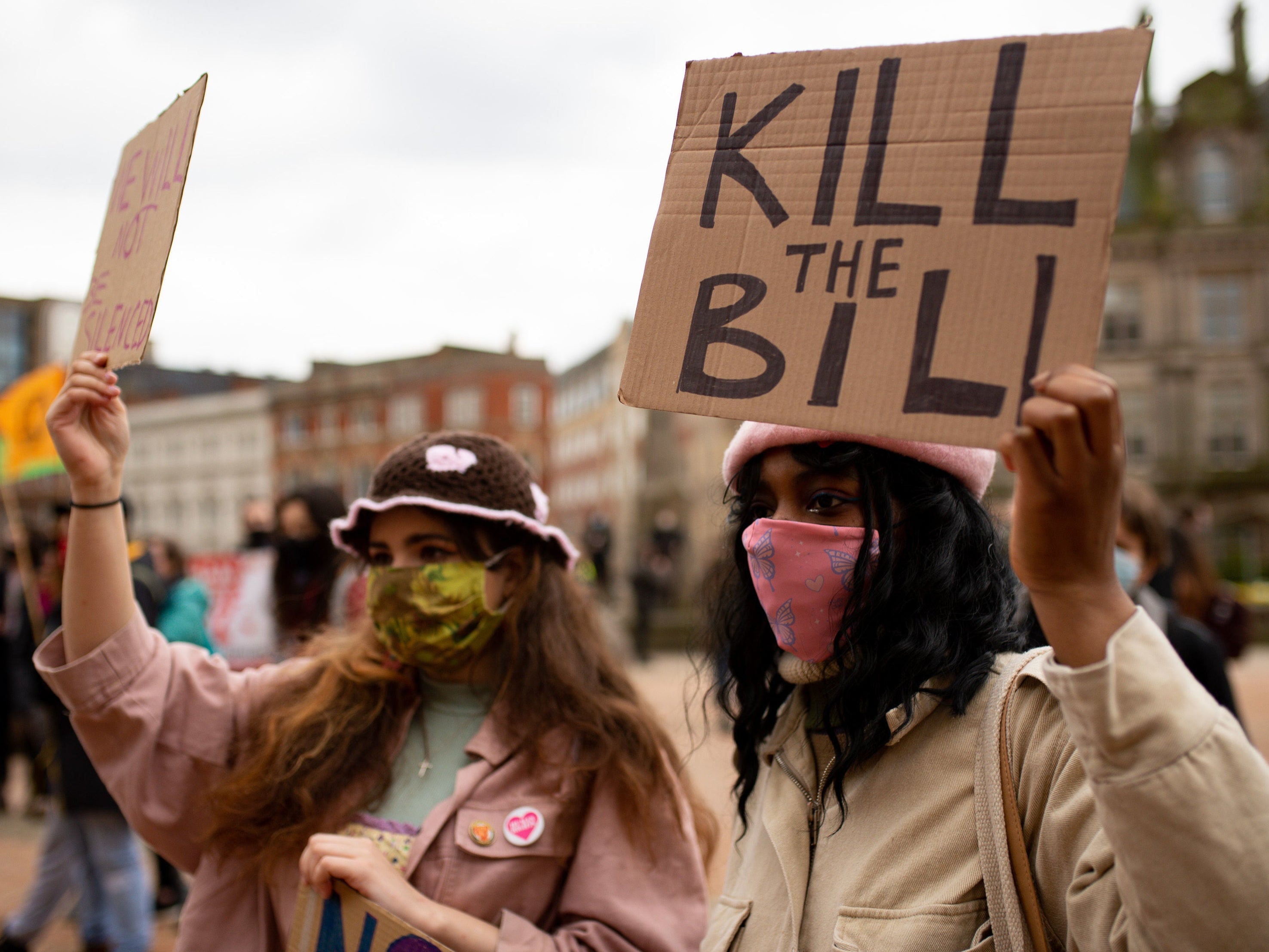 People take part in a ‘kill the bill’ protest in Birmingham last week