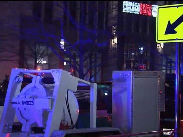 <p>Two floors of the building were evacuated and authorities removed the materials at around 11pm on Wednesday</p>