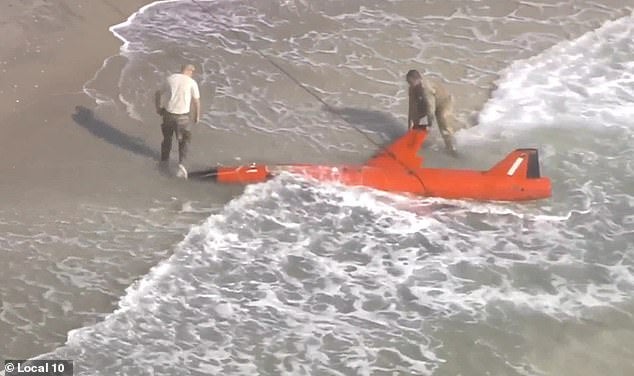 A US Air Force drone washed up on a Florida beach after it was shot down during a training exercise