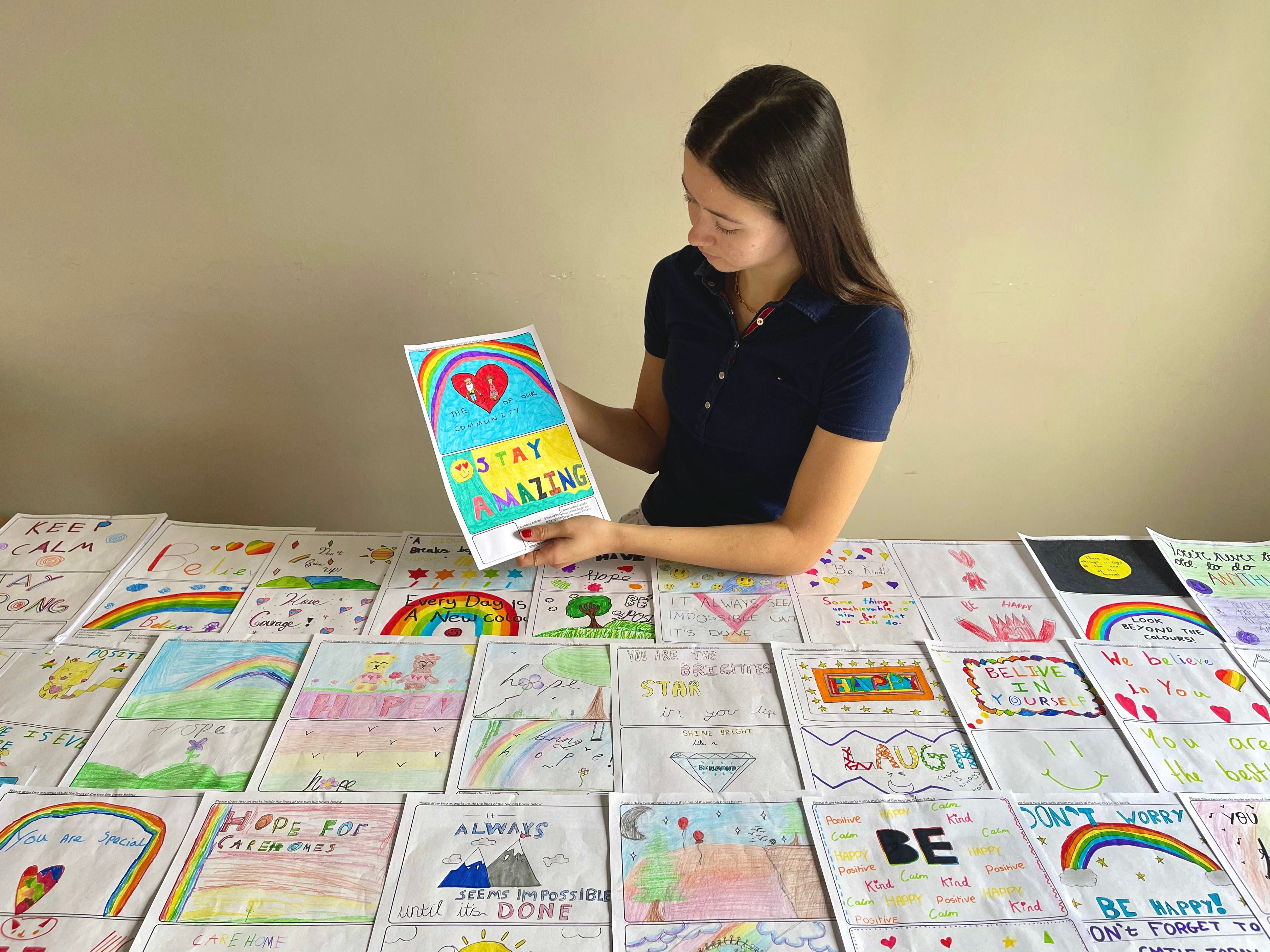 Nina Andersen with some of the letters ready to be distributed through her scheme Community Senior Letters