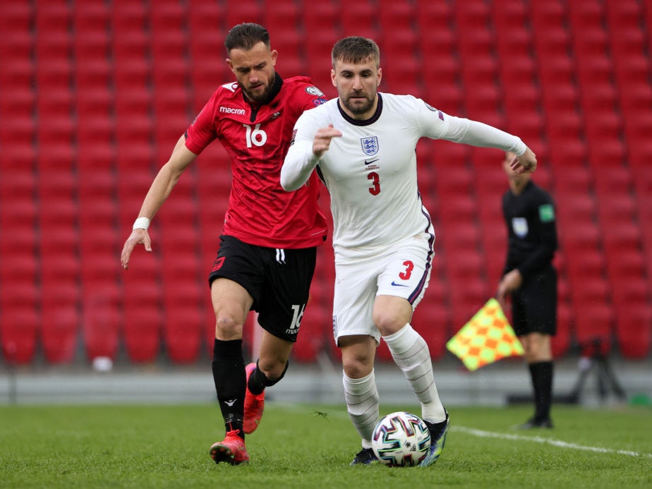 Shaw recorded an assist during England’s victory over Albania on Sunday