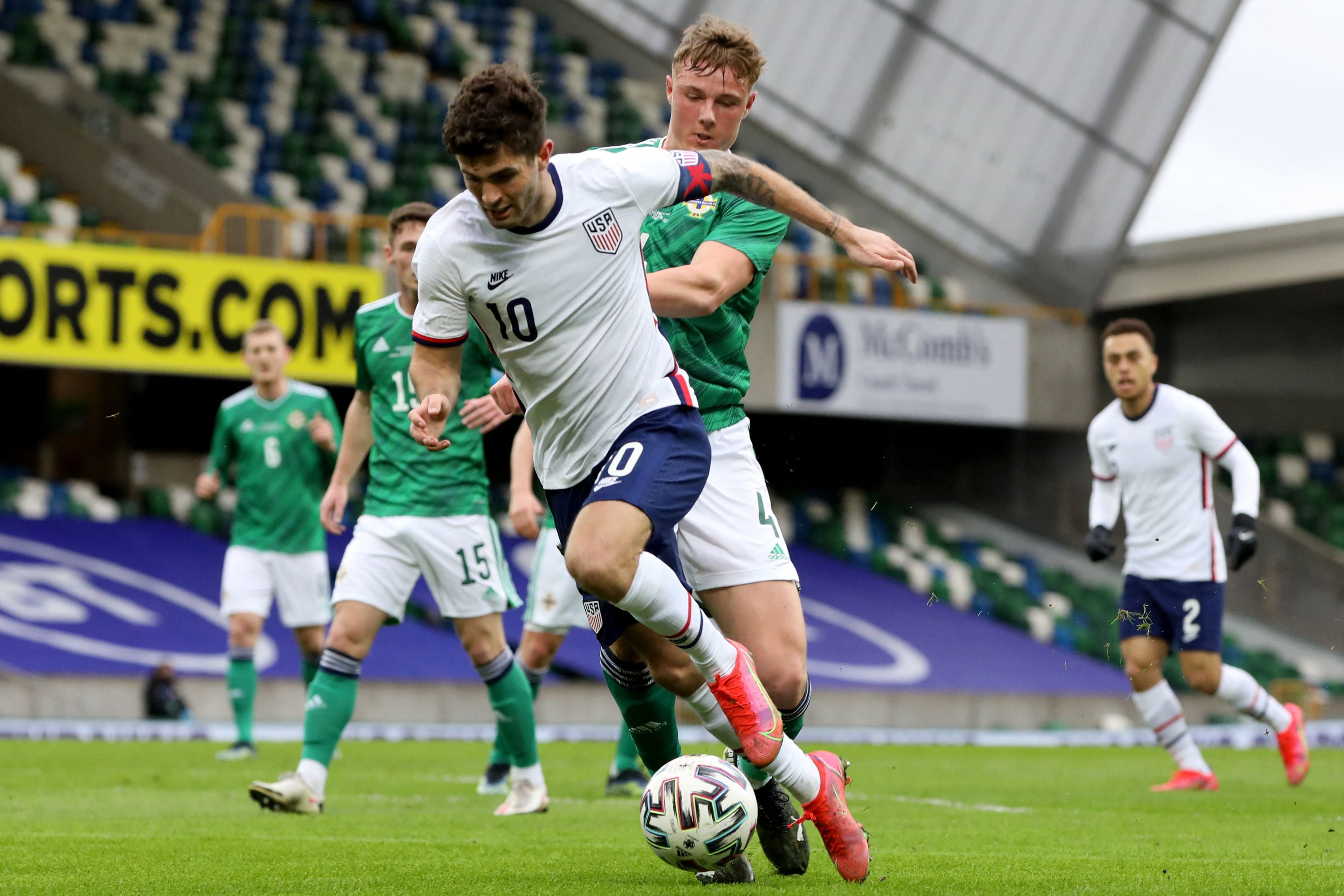 Christian Pulisic in action against Northern Ireland
