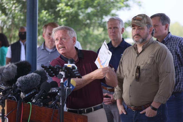 Senator Lindsey Graham part of a Senate Republican delegation visiting the US-Mexico border in Texas over the weekend.