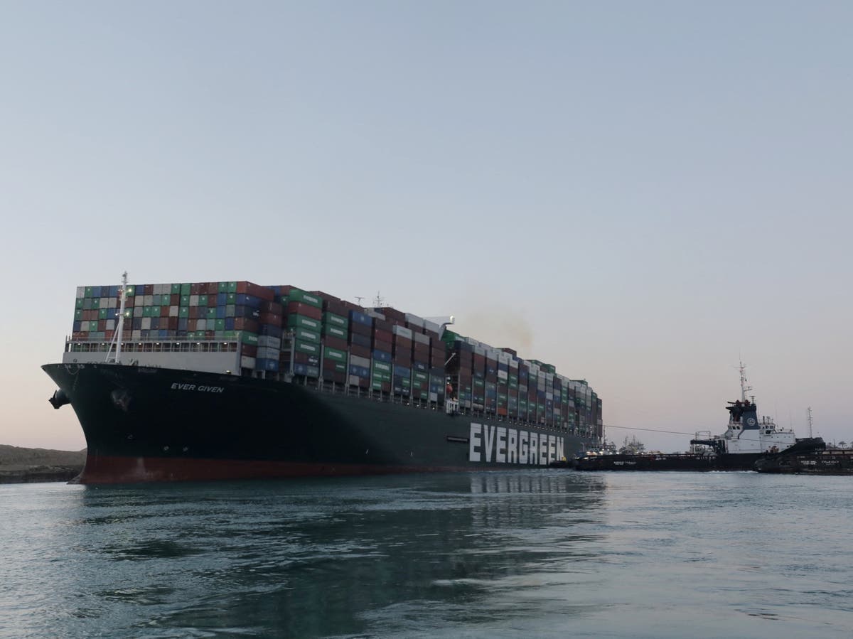 Ever Given ship swings back across Suez Canal ahead of next tugging attempt