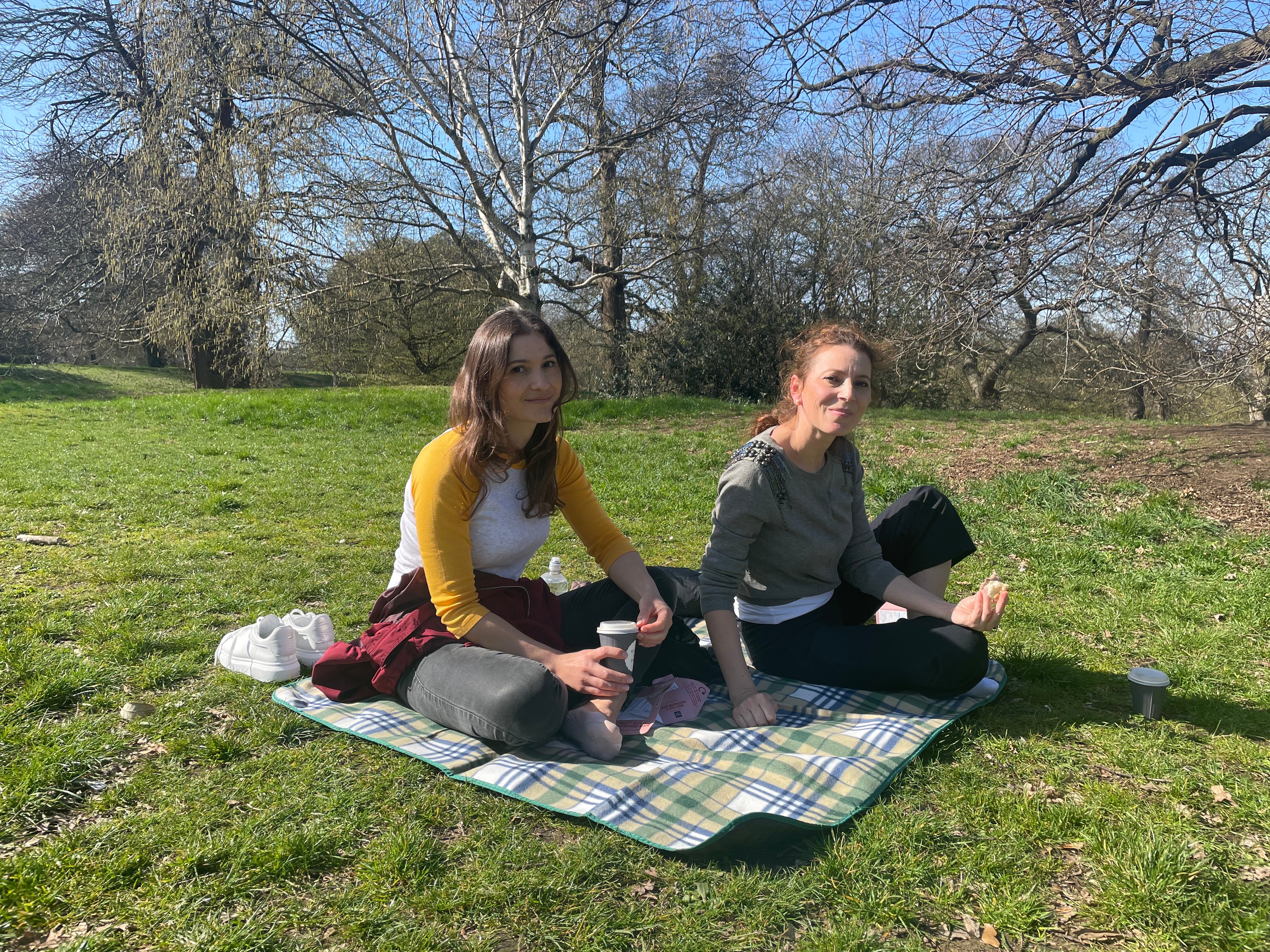 Rosie (L) and Maria Boroica, from Romania, told The Independent they think the ban on international travel is ‘unfair’ on immigrants who are unable to see their families