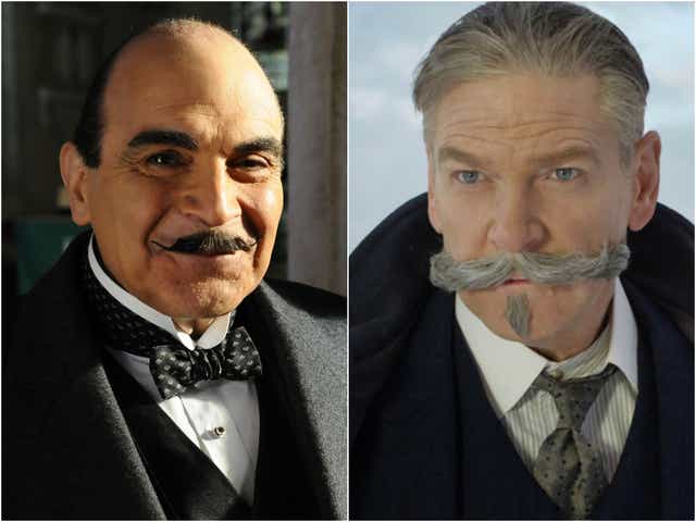 David Suchet and Kenneth Branagh as Poirot
