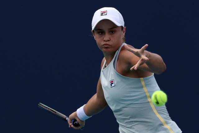 <p>Ashleigh Barty in action</p>