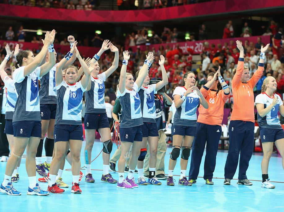 Great Britain’s handball team at the Olympic preliminaries in 2012