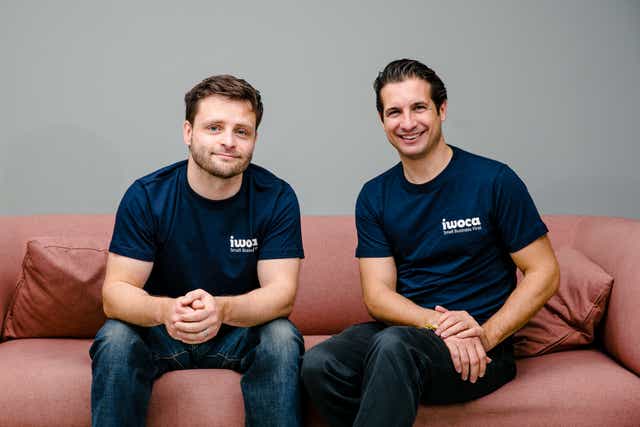 <p>The co-founders of iwoca: James Dear (left) and Christoph Rieche</p>