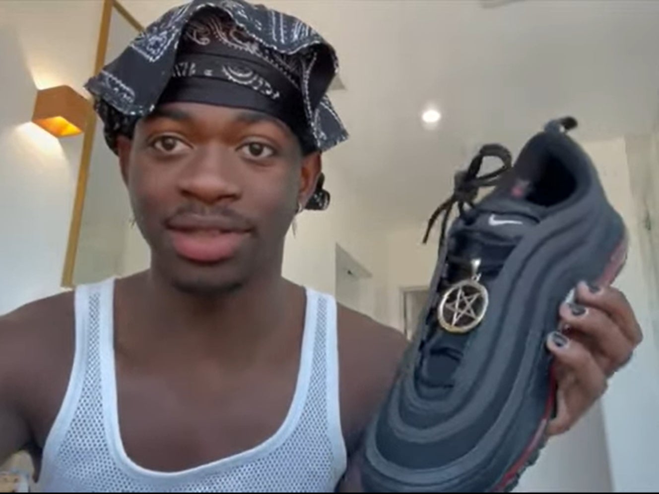 File image: Lil Nas X with Satan Shoes