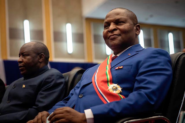 <p>The current fighting between a coalition of militias and the national army was sparked by a Constitutional Court decision to bar Bozize from running in last year’s presidential election, in which President Faustin-Archange Touadera (pictured here) won a second term</p>