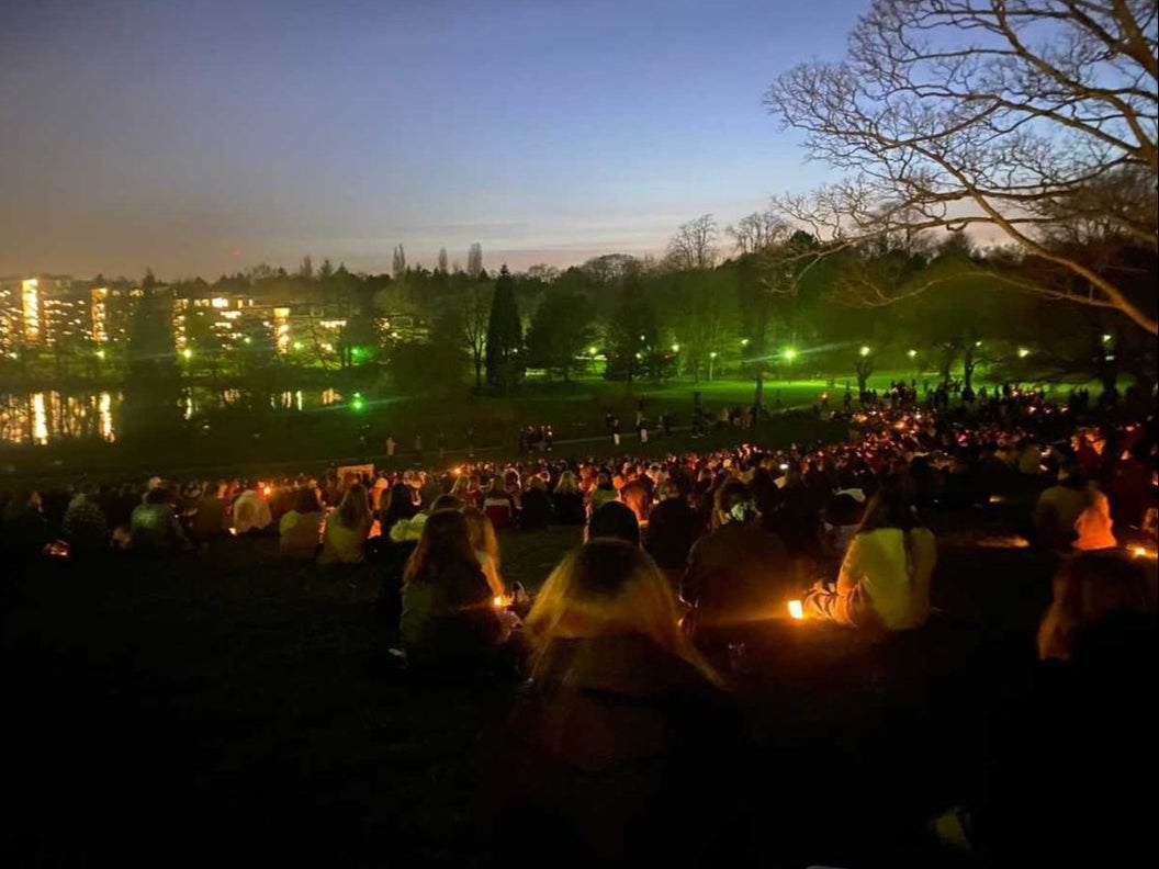 Students gathered at the University of Birmingham to protest against sexual violence earlier this month