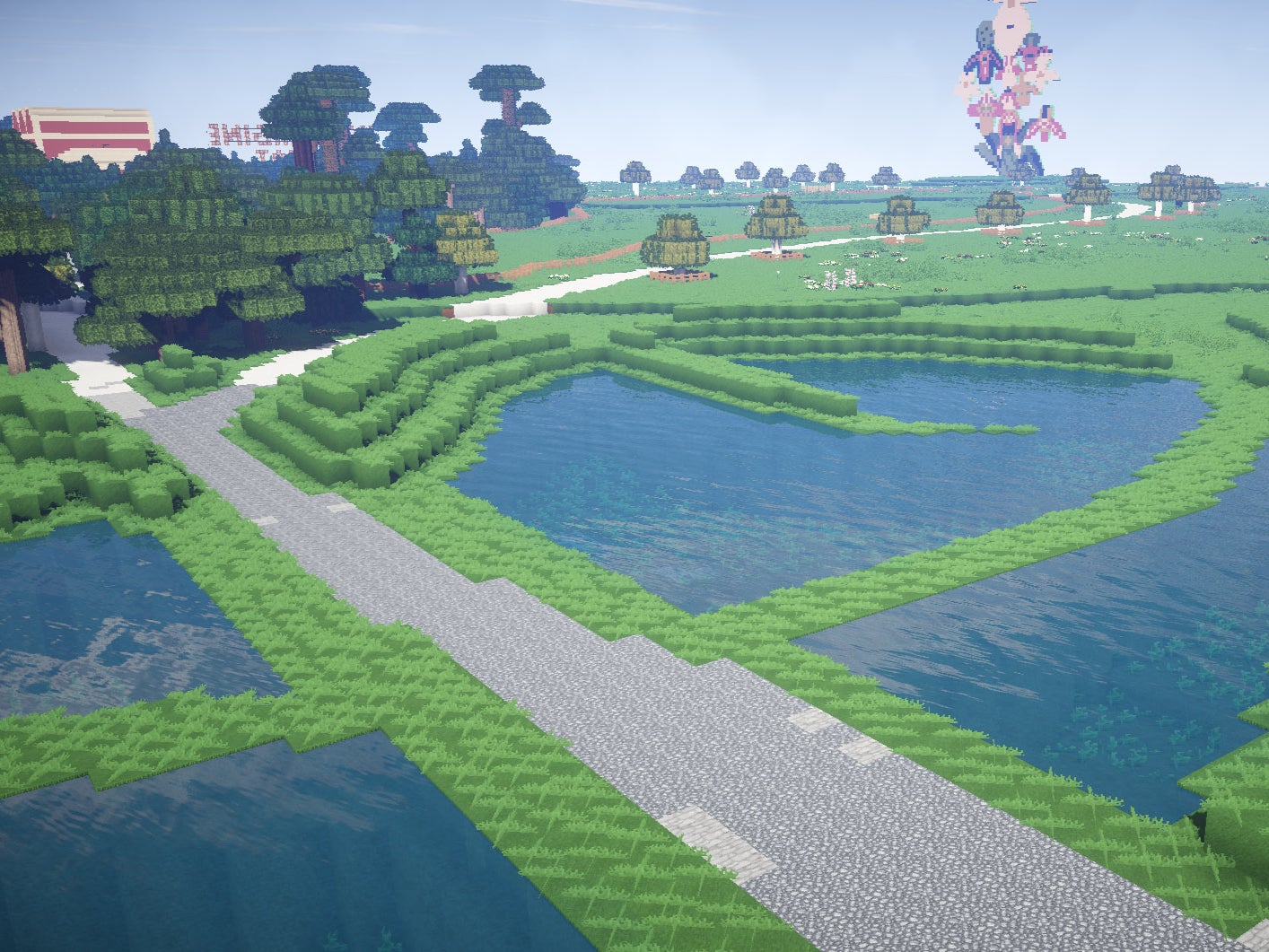 Jupiter Artland as it has been recreated in the popular video game Minecraft
