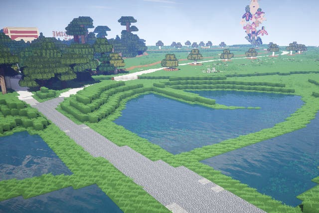 Jupiter Artland as it has been recreated in the popular video game Minecraft