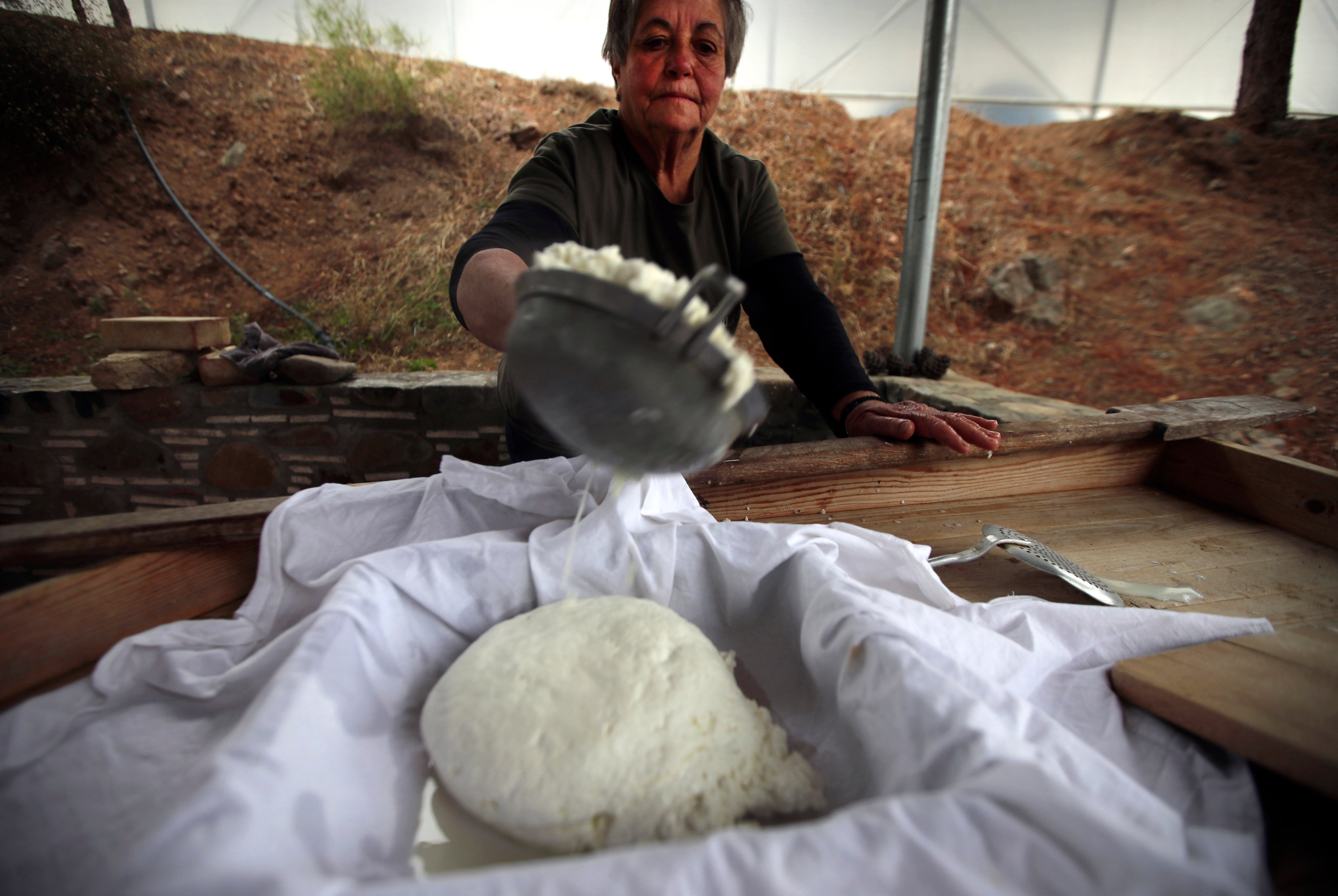 Halloumi Cheese being made in Cyprus