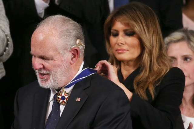 Rush Limbaugh was awarded the Presidential Medal of Freedom in 2020