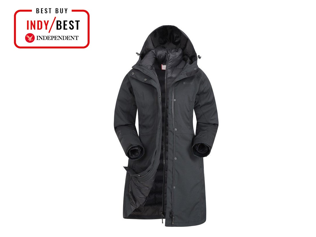 Women's Jacket 3 in 1 Windproof Parka Waterproof Ski Mountain Outerwear Puffer Inner Snow Coat Raincoat with Removable 