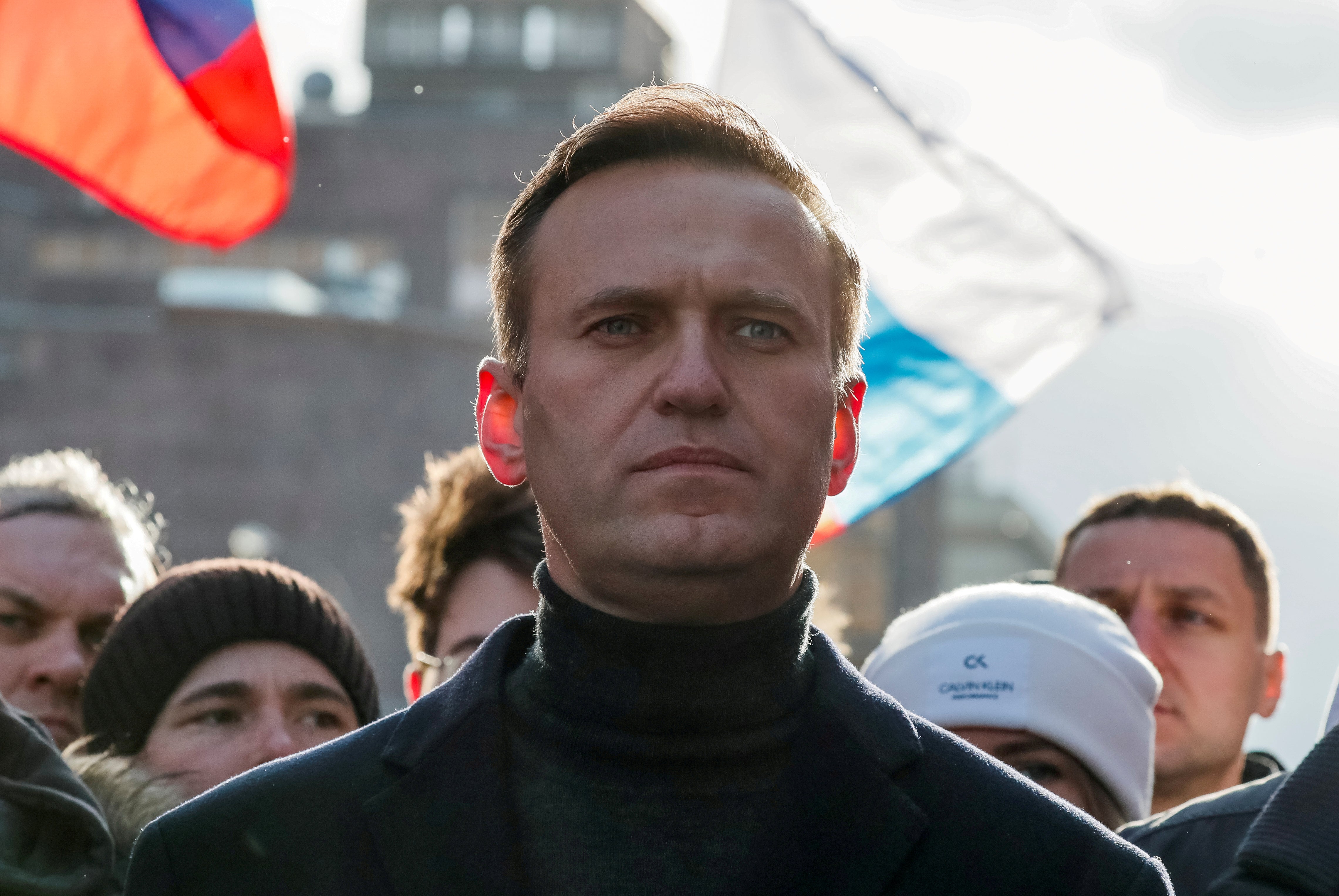 ‘I have the right to be seen by a doctor and get medicine, neither of which I’m getting,’ Mr Navalny wrote