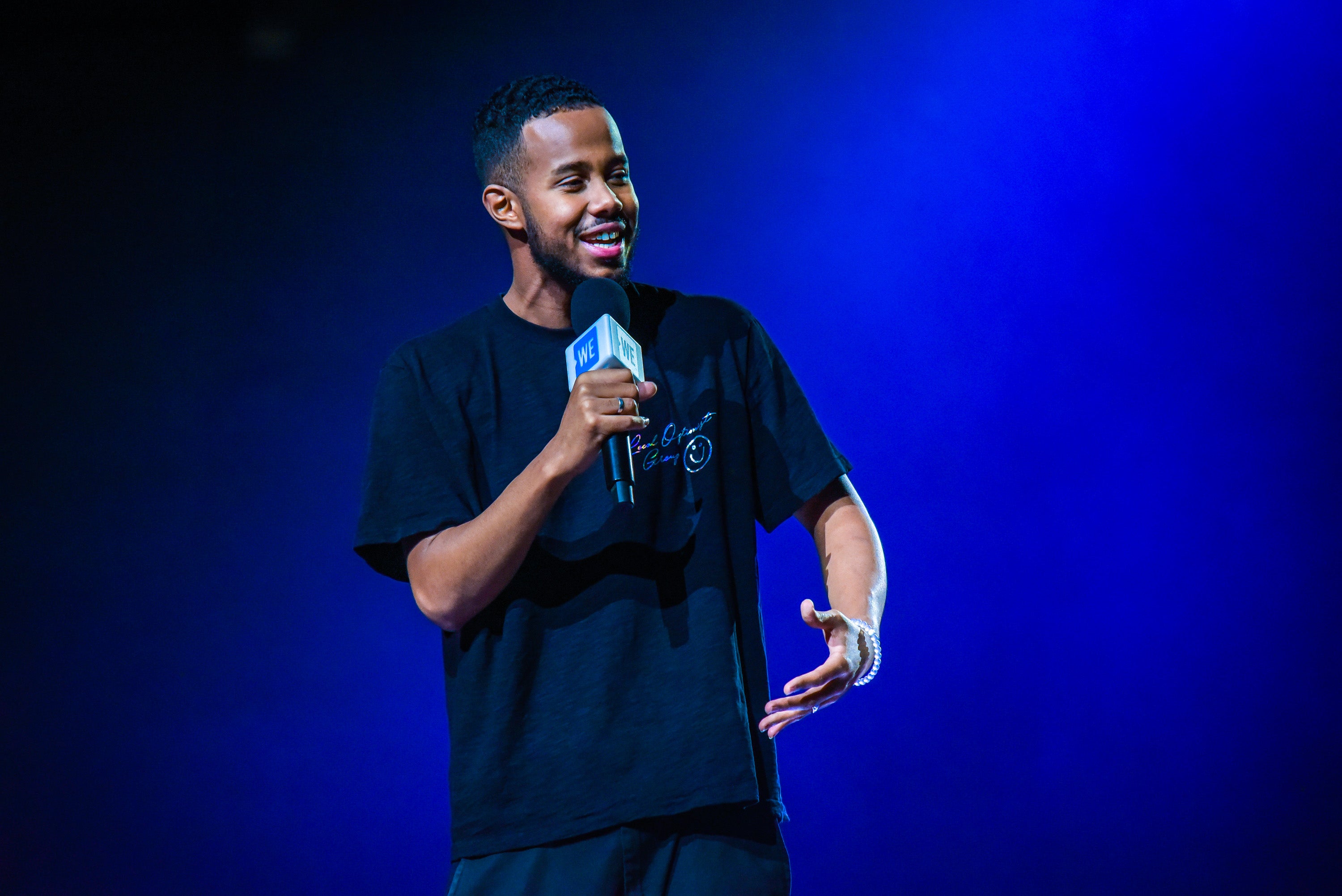 File image: Mustafa the Poet performs on stage during the 2018 WE Day Toronto Show at Scotiabank Arena