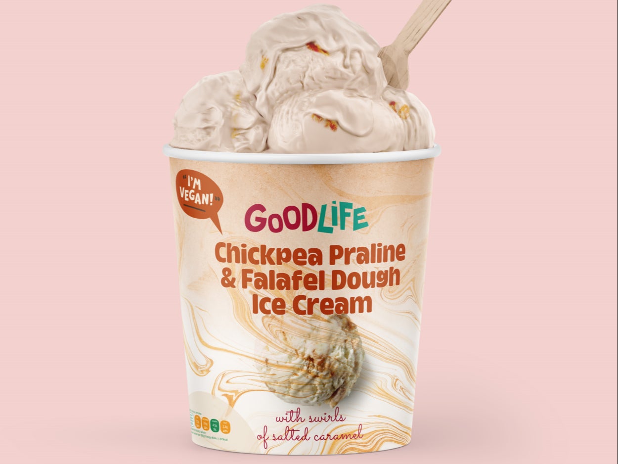 One company ‘announced the launch’ of a new flavour of ice-cream: Chickpea praline and falafel dough