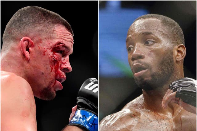 Fan favourite Nate Diaz (left) will take on Britain’s Leon Edwards at UFC 262