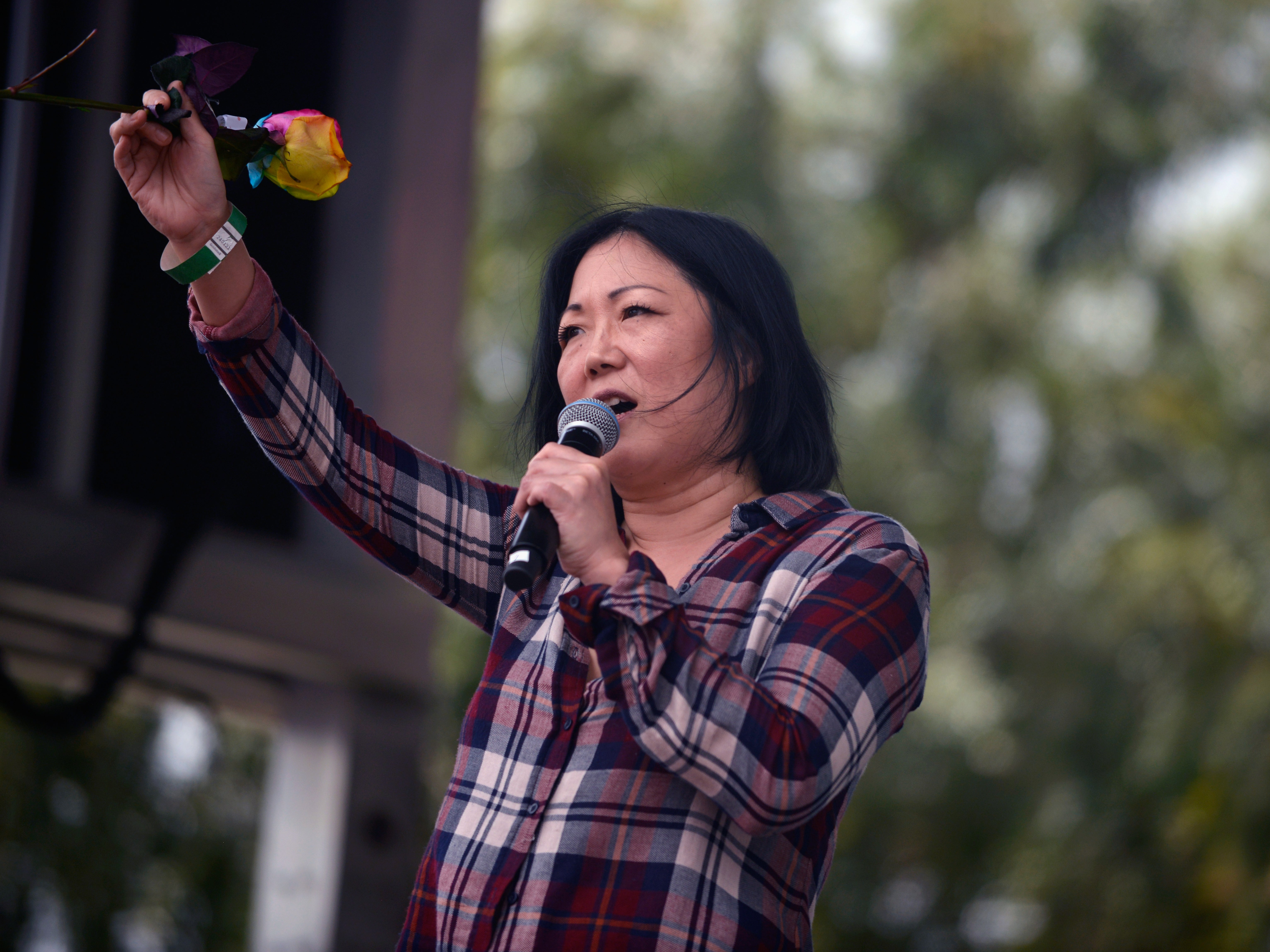 Margaret Cho at the LA Pride Resist March on 11 June 2017 in West Hollywood, California