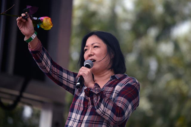 Margaret Cho at the LA Pride Resist March on 11 June 2017 in West Hollywood, California