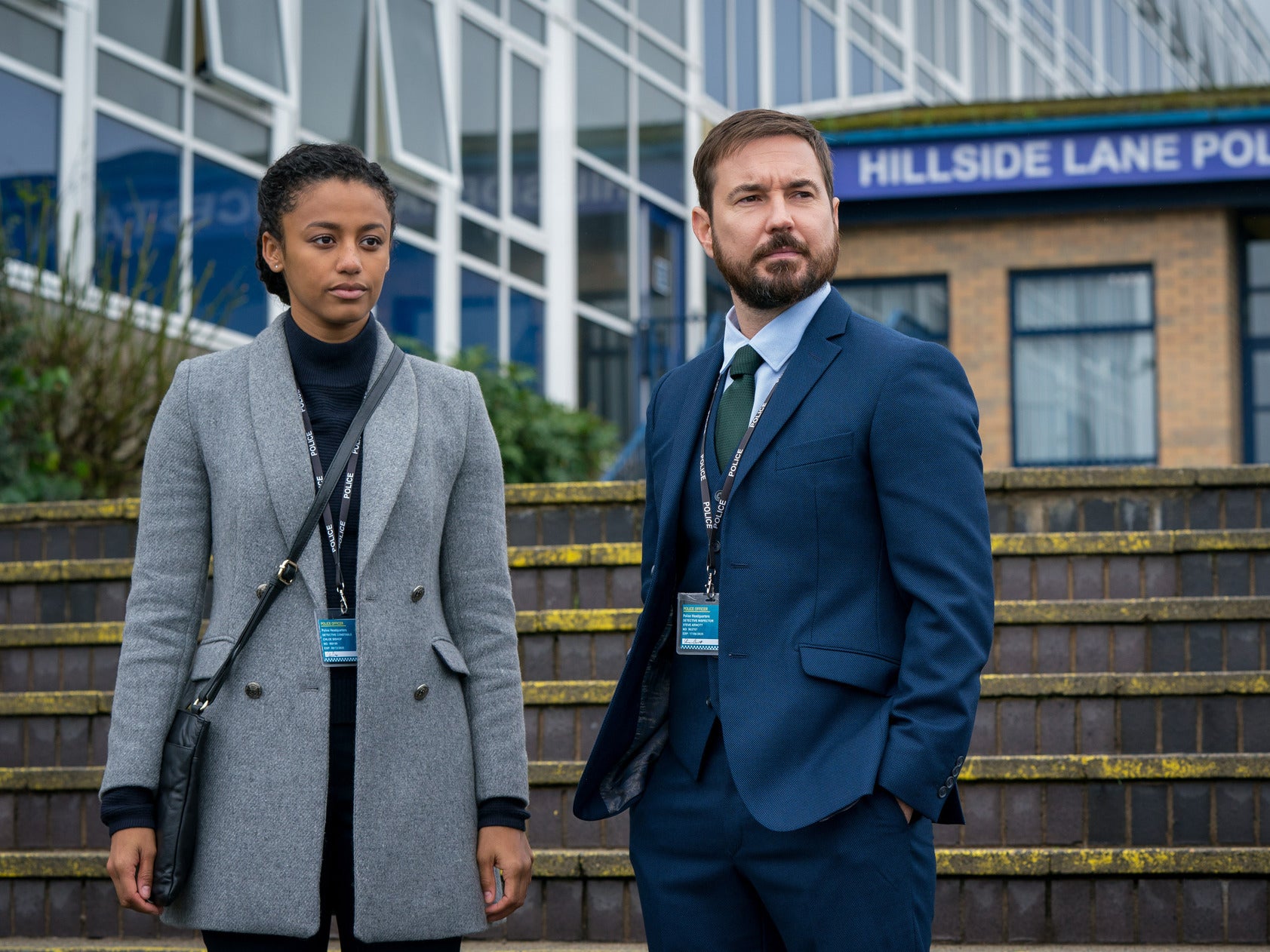 DI Steve Arnott (Martin Compston) and DC Chloe Bishop (Shalom Brune-Franklin) in episode three