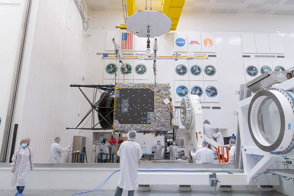 The Solar Electric Propulsion (SEP) Chassis, a main component of NASA’s Psyche spacecraft was delivered to JPL, where assembly, test, and launch operations are underway.