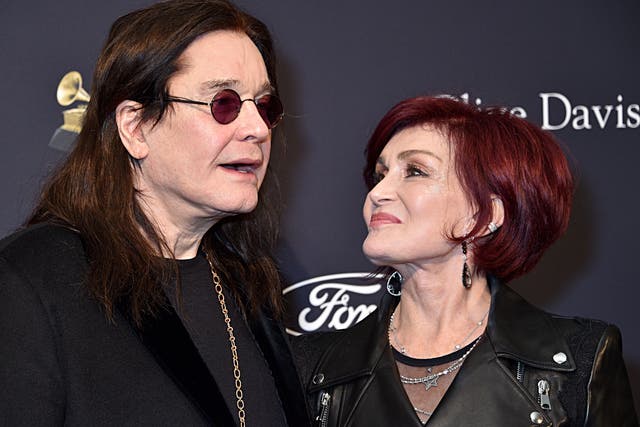 <p>Ozzy Obsourne and Sharon Osbourne at a pre-Grammys event on 25 January 2020 in Beverly Hills, California</p>