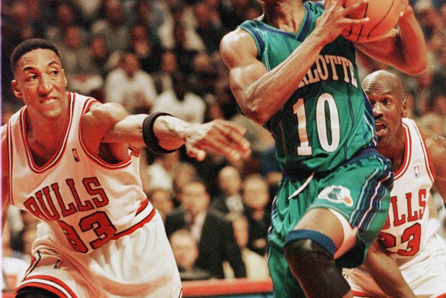 <p>File: Scottie Pippen (L) and Michael Jordan(R) of the Chicago Bulls playing in an NBA Eastern Conference semifinals game at the United Center in Chicago in 1994</p>