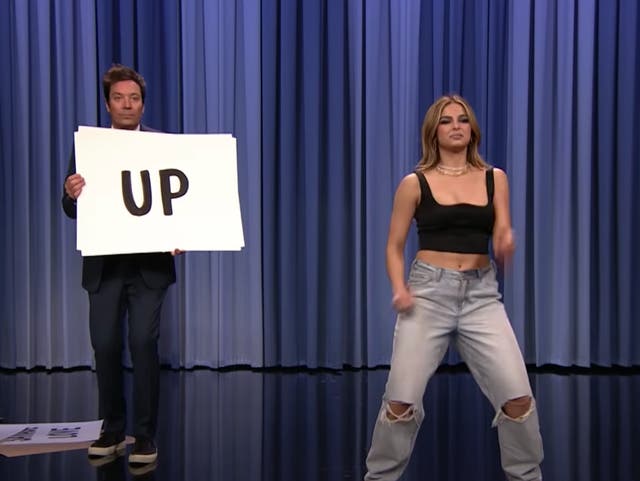 Jimmy Fallon and Addison Rae on The Tonight Show Starring Jimmy Fallon