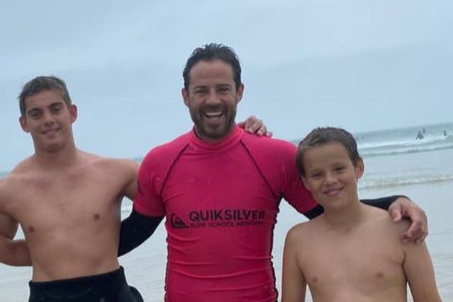 Jamie Redknapp with his sons, Charley, 16, and Beau, 12 (Jamie Redknapp/PA)
