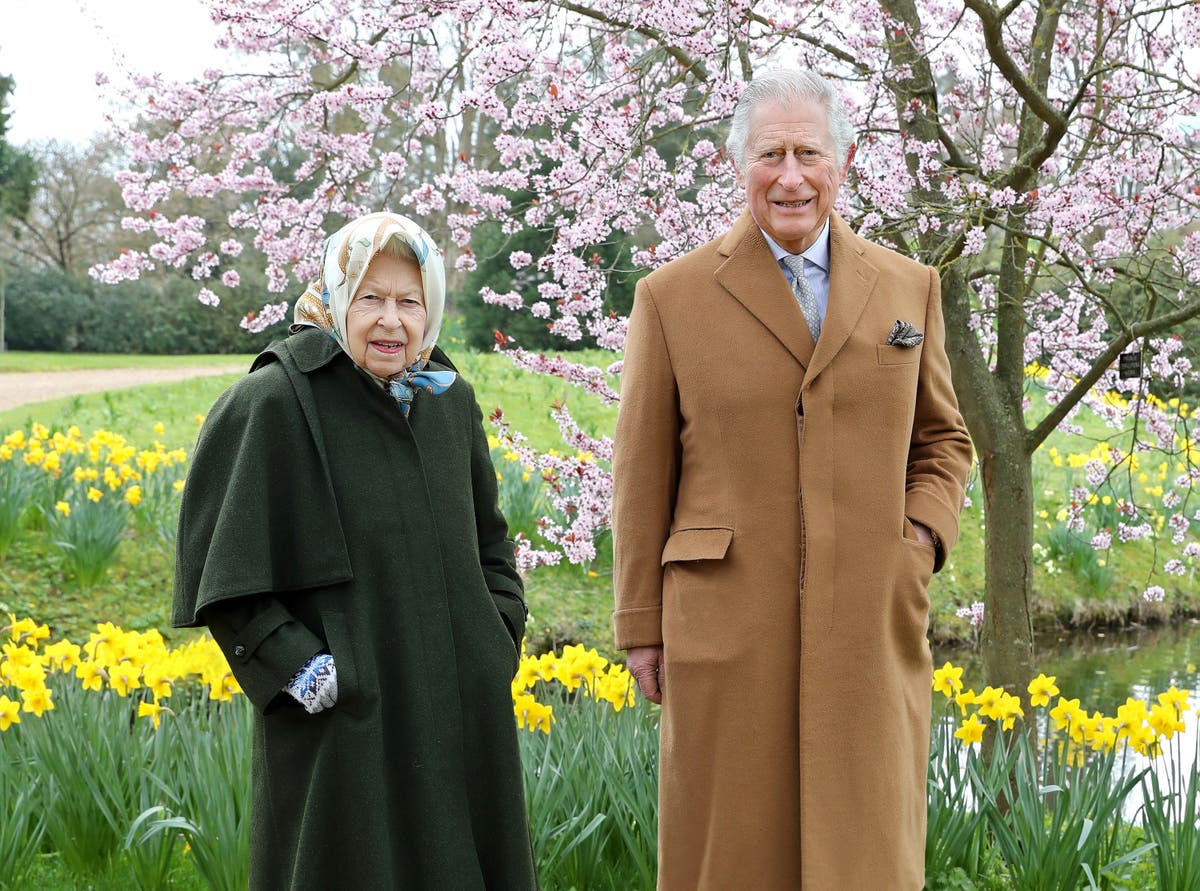 Queen and Prince Charles pictured on socially-distanced Easter walk