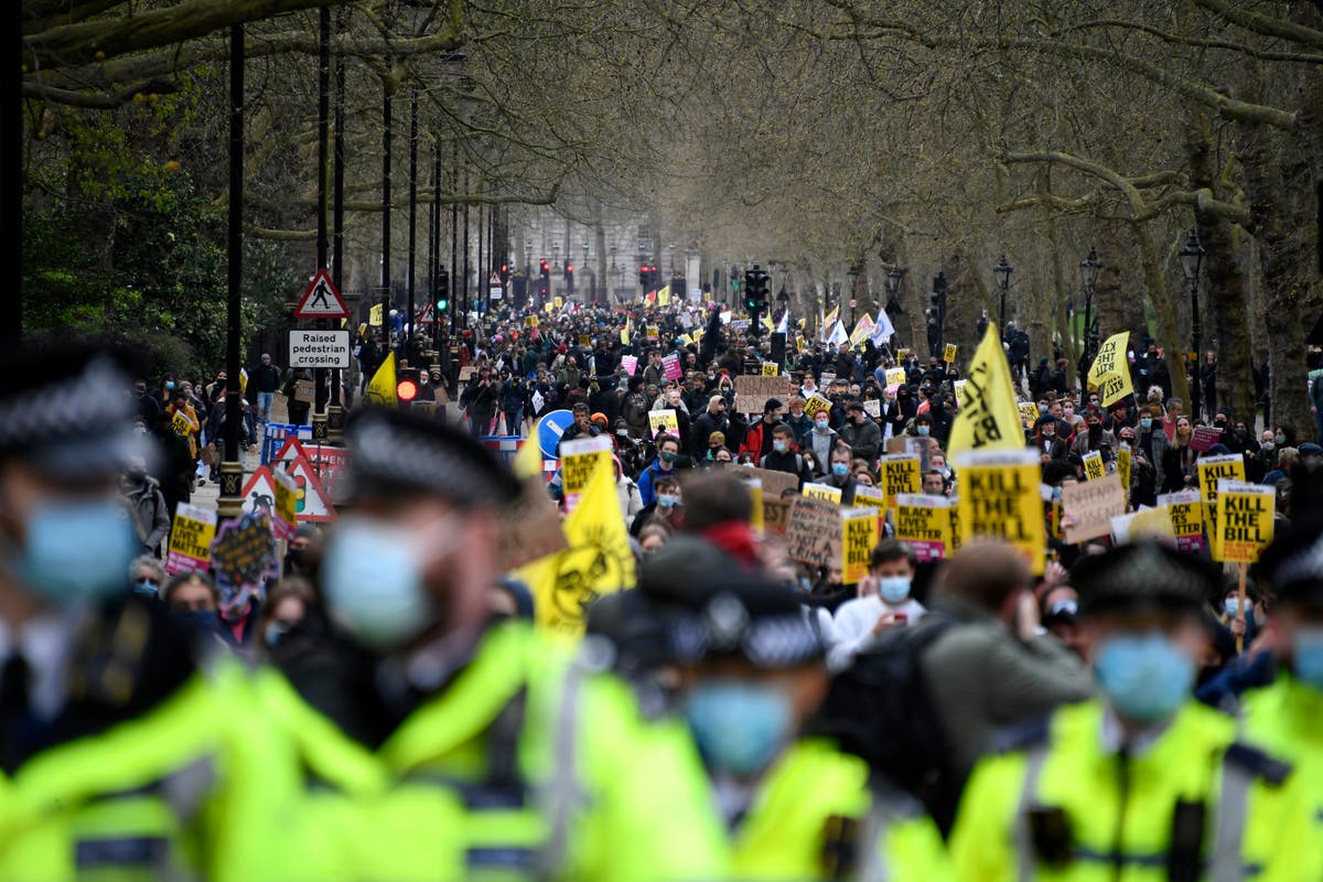 Thousands rally in England and Wales over police legislation Parliament