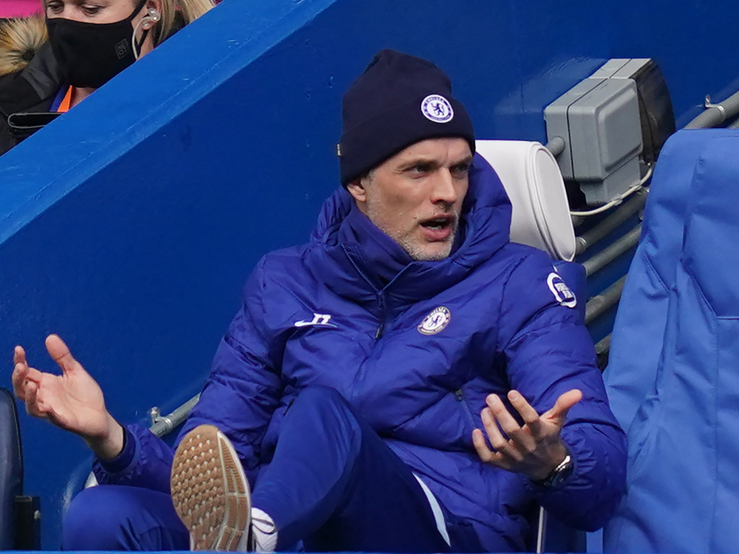 Thomas Tuchel reacts during Chelsea’s loss to West Brom
